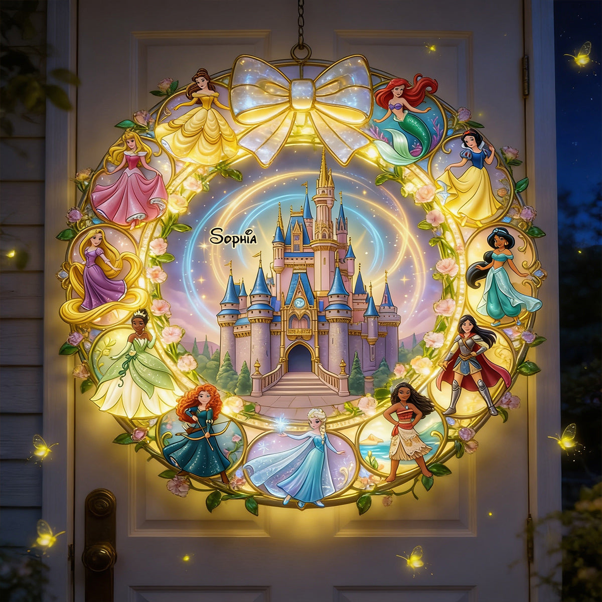 Personalized Princess LED Light Sign Custom Name Gift for Kids LED Light Acrylic Sign GradoCreations