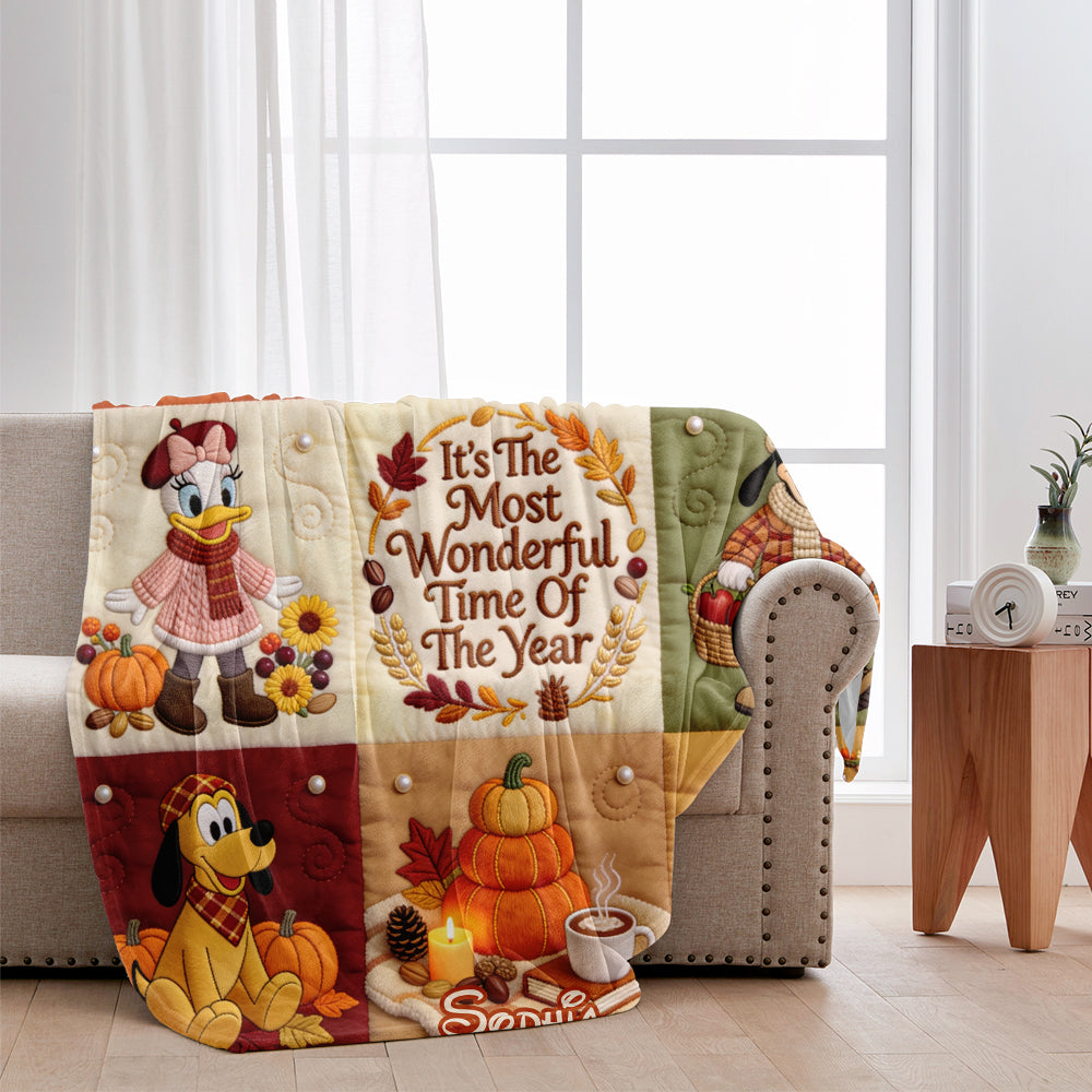 Personalized Mouse Blanket It's The Most Wonderful Time Gift Blanket GradoCreations