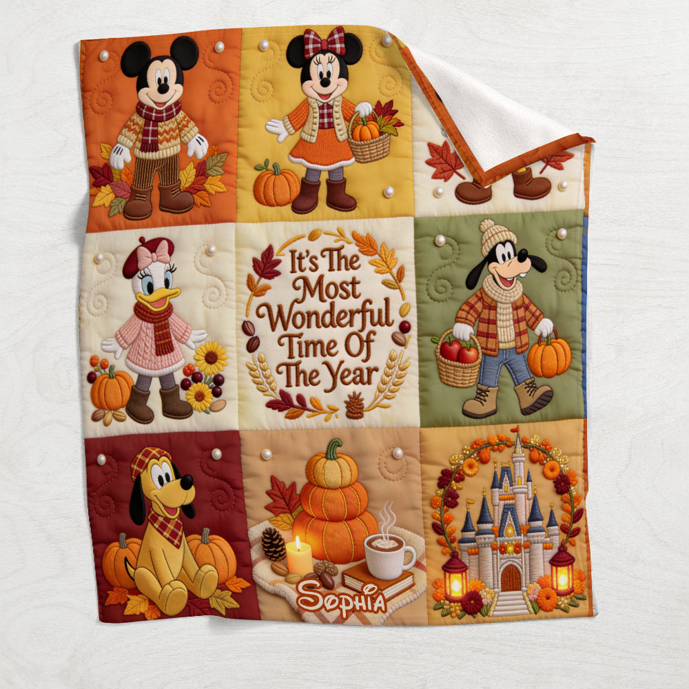 Personalized Mouse Blanket It's The Most Wonderful Time Gift Blanket GradoCreations