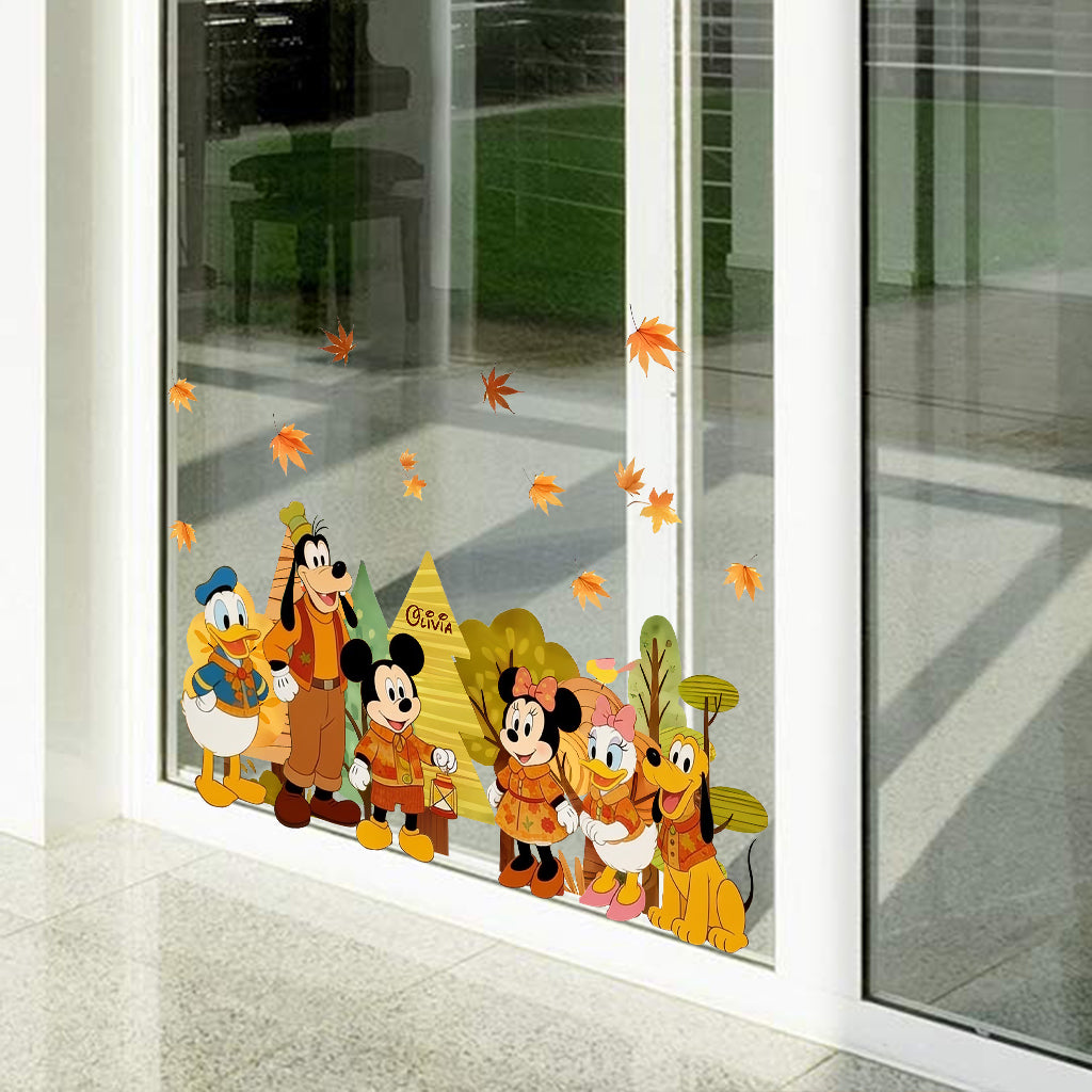 Personalized Fall Window Decoration Mouse Vinyl Decal for Kids Decal Die Cut GradoCreations