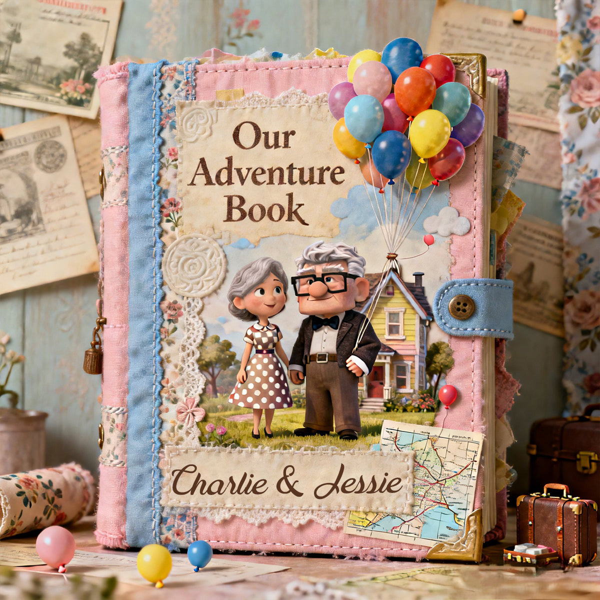 Personalized Leather Journal Up Movie Adventure Book Gift for Couple Leather Journal GradoCreations