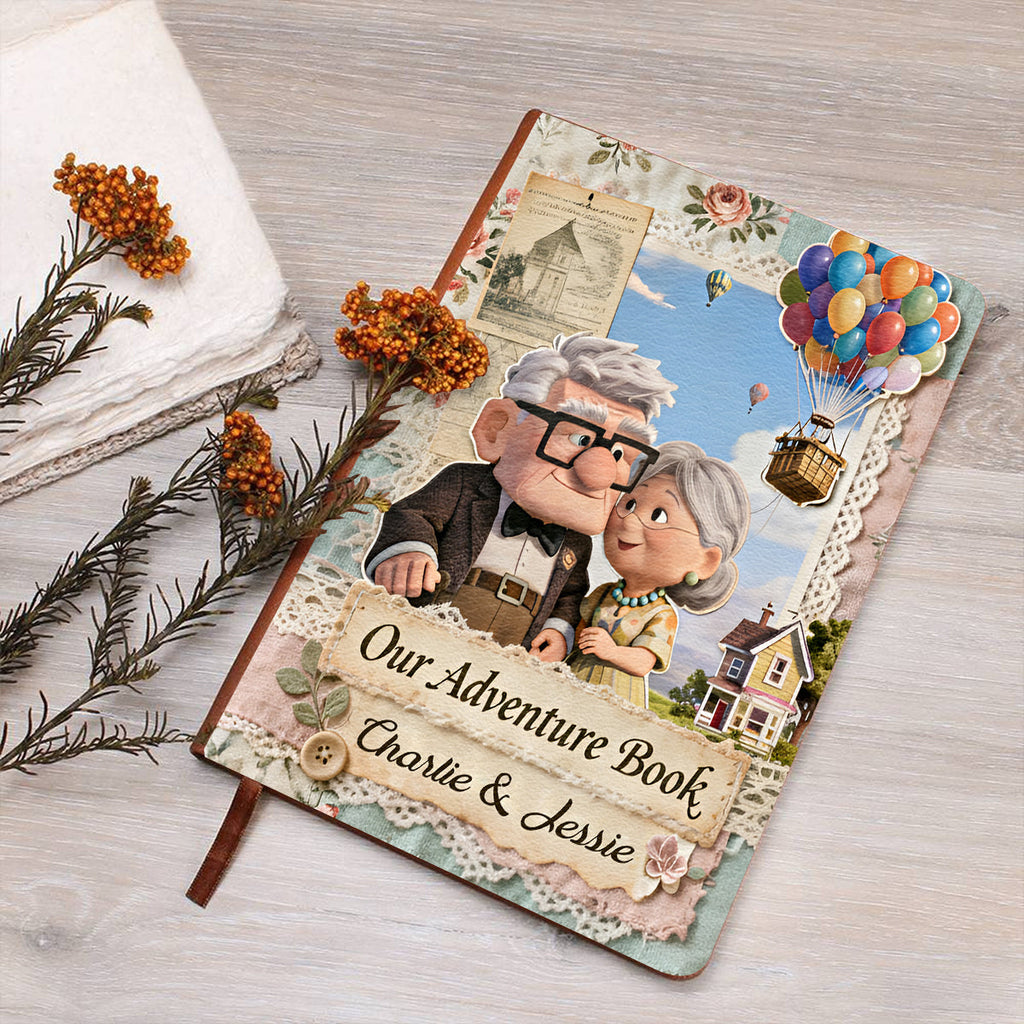 Personalized Leather Journal Up Movie Adventure Book Gift for Couple Leather Journal GradoCreations