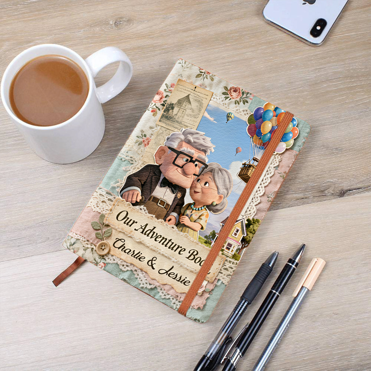 Personalized Leather Journal Up Movie Adventure Book Gift for Couple Leather Journal GradoCreations