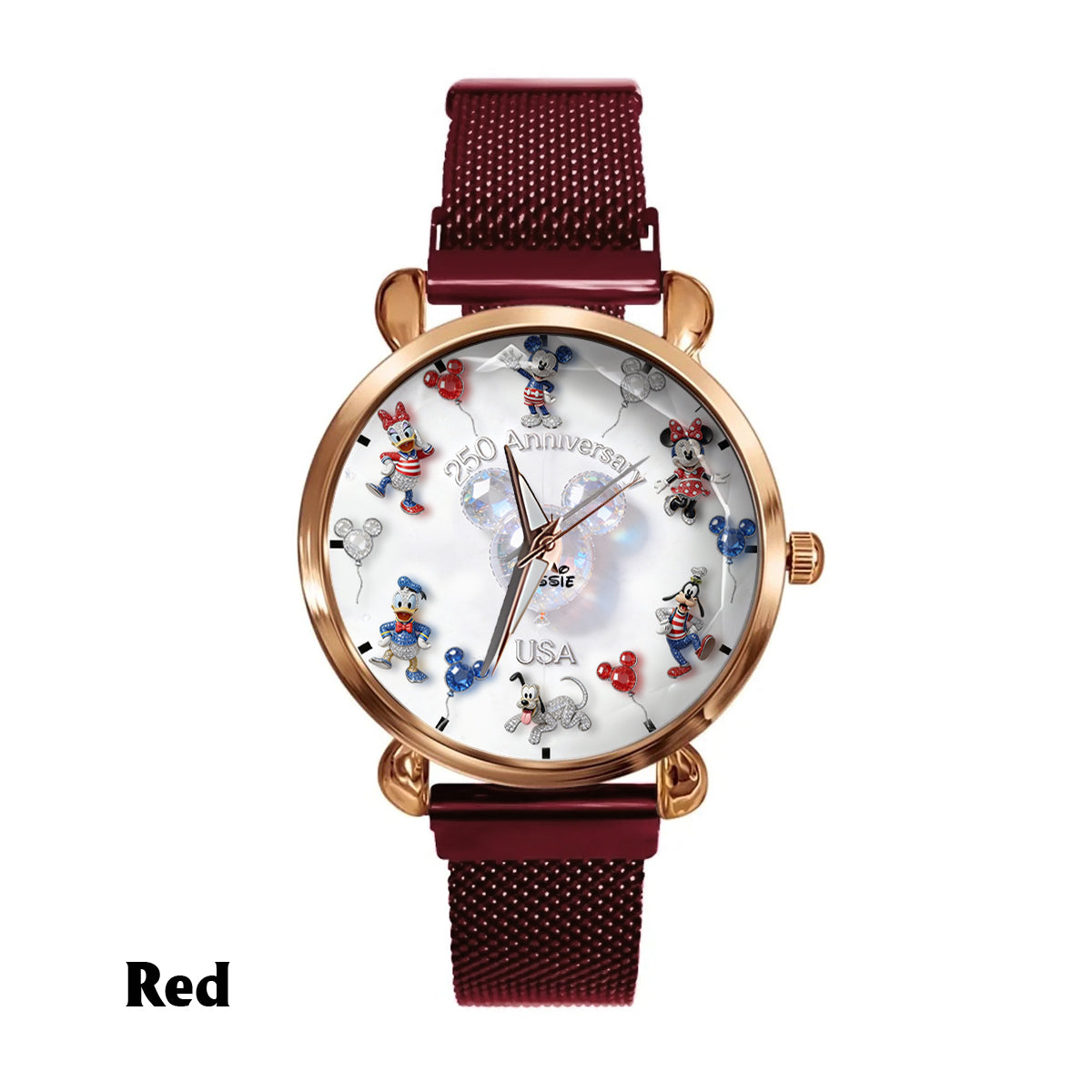 Personalized 250 Anniversary Women Hand Watch with Disney Characters Women Hand Watch GradoCreations