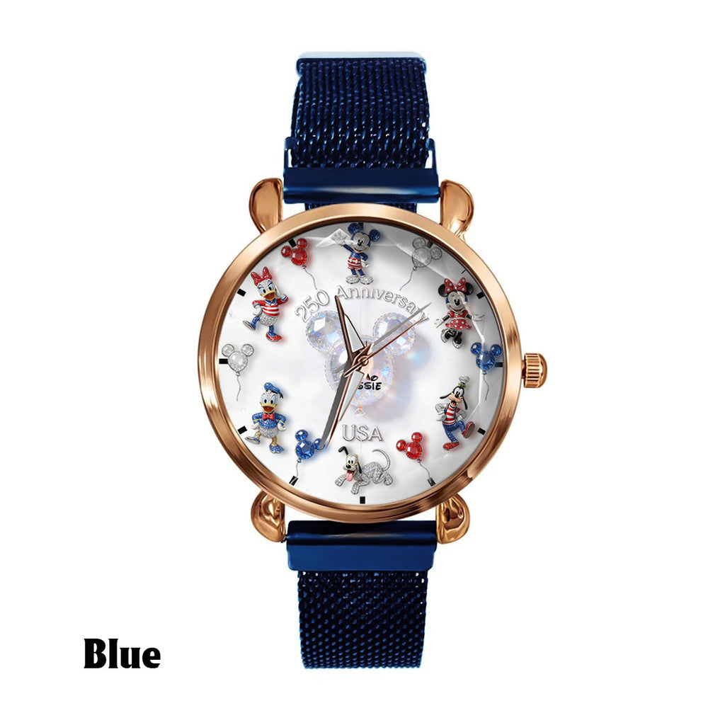 Personalized 250 Anniversary Women Hand Watch with Disney Characters Women Hand Watch GradoCreations