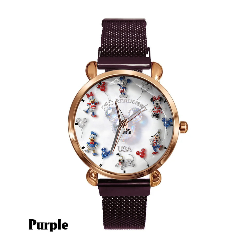 Personalized 250 Anniversary Women Hand Watch with Disney Characters Women Hand Watch GradoCreations
