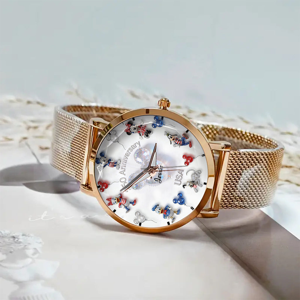 Personalized 250 Anniversary Women Hand Watch with Disney Characters Women Hand Watch GradoCreations