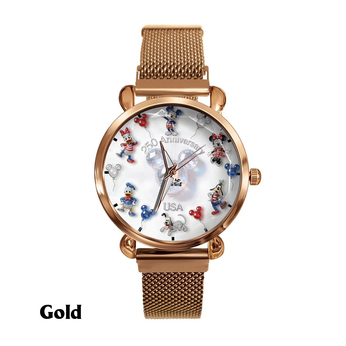 Personalized 250 Anniversary Women Hand Watch with Disney Characters Women Hand Watch GradoCreations