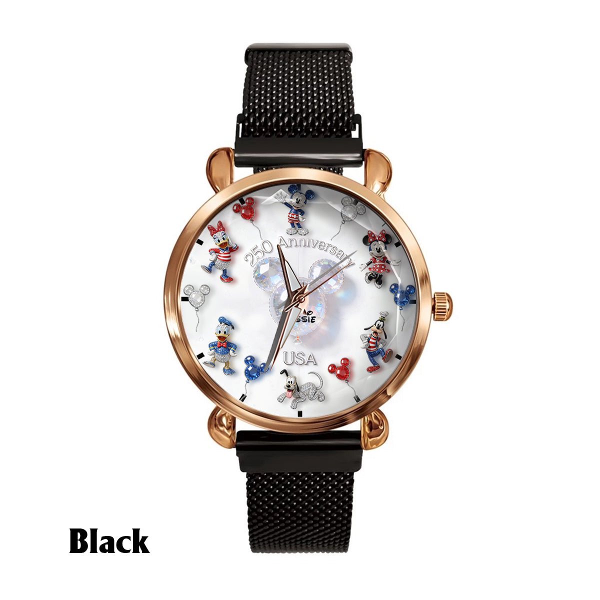 Personalized 250 Anniversary Women Hand Watch with Disney Characters Women Hand Watch GradoCreations