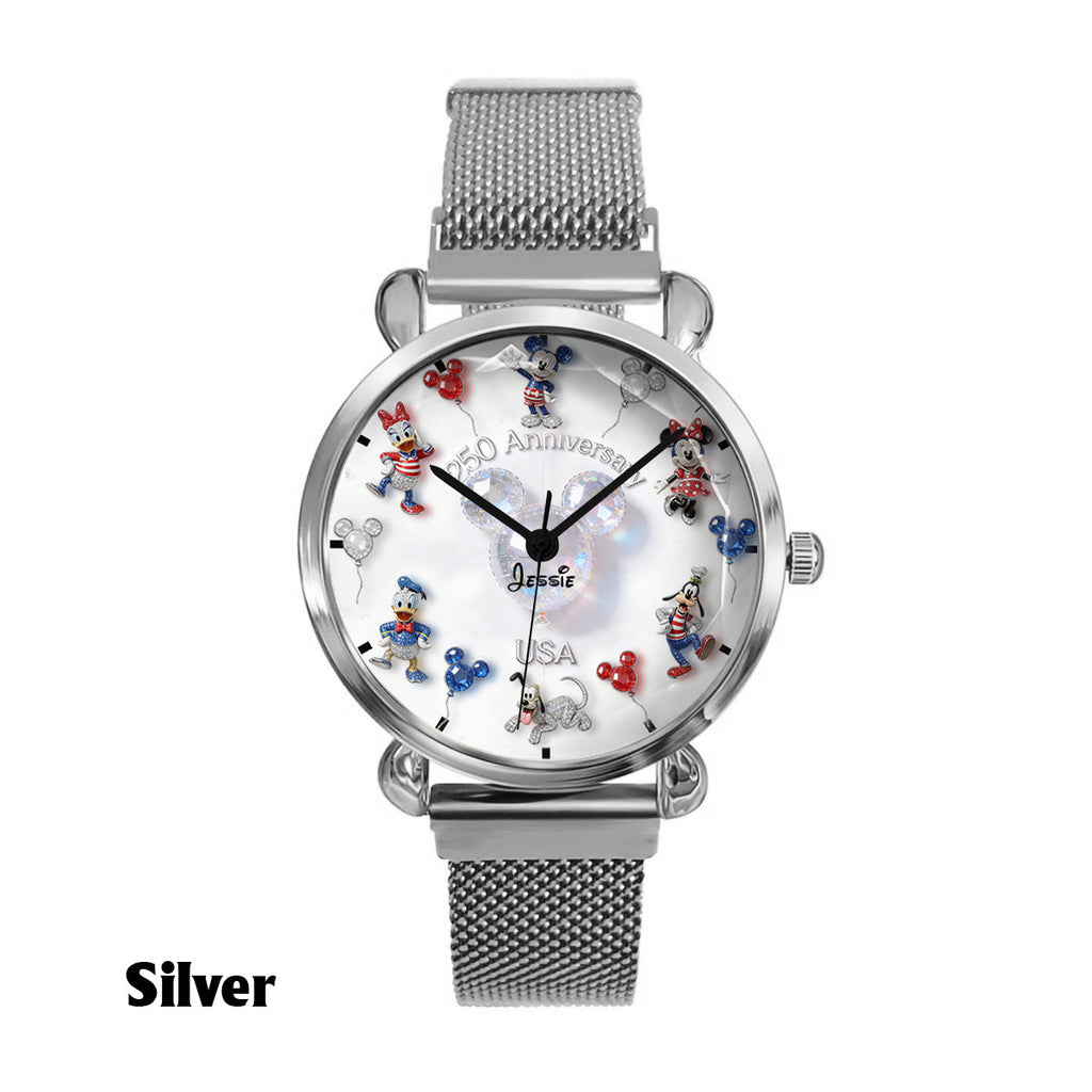 Personalized 250 Anniversary Women Hand Watch with Disney Characters Women Hand Watch GradoCreations