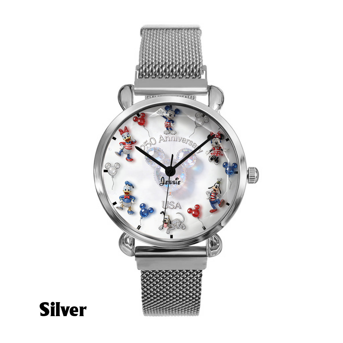 Personalized 250 Anniversary Women Hand Watch with Disney Characters Women Hand Watch GradoCreations