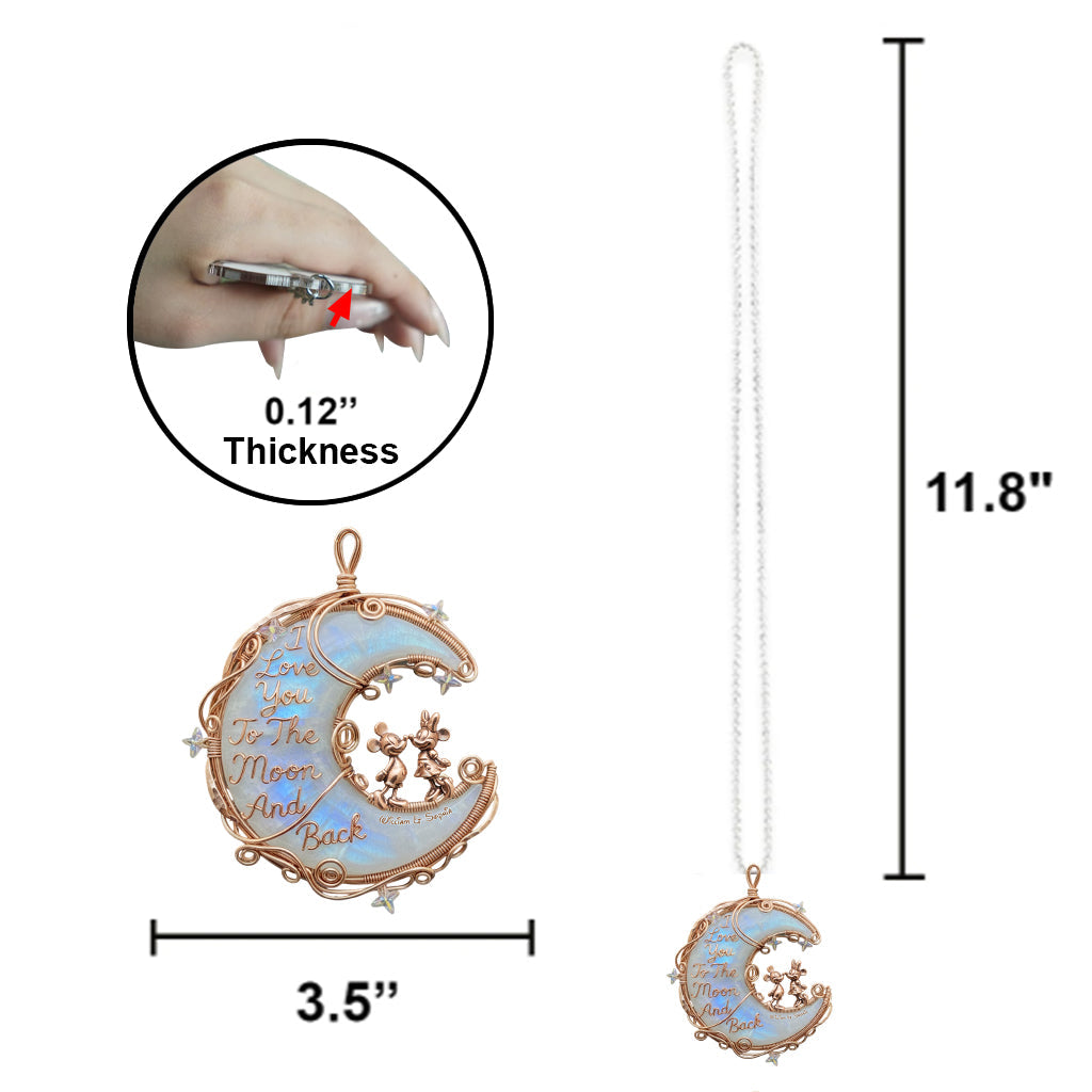 Personalized Moonstone Car Ornament Custom Couple Gift for Valentine Car Ornament GradoCreations
