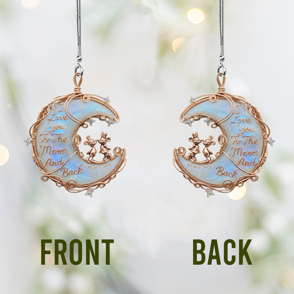 Personalized Moonstone Car Ornament Custom Couple Gift for Valentine Car Ornament GradoCreations