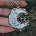 Personalized Moonstone Mouse Couple Necklace Custom Pendant Gift Shaped Acrylic Pendant Necklace GradoCreations