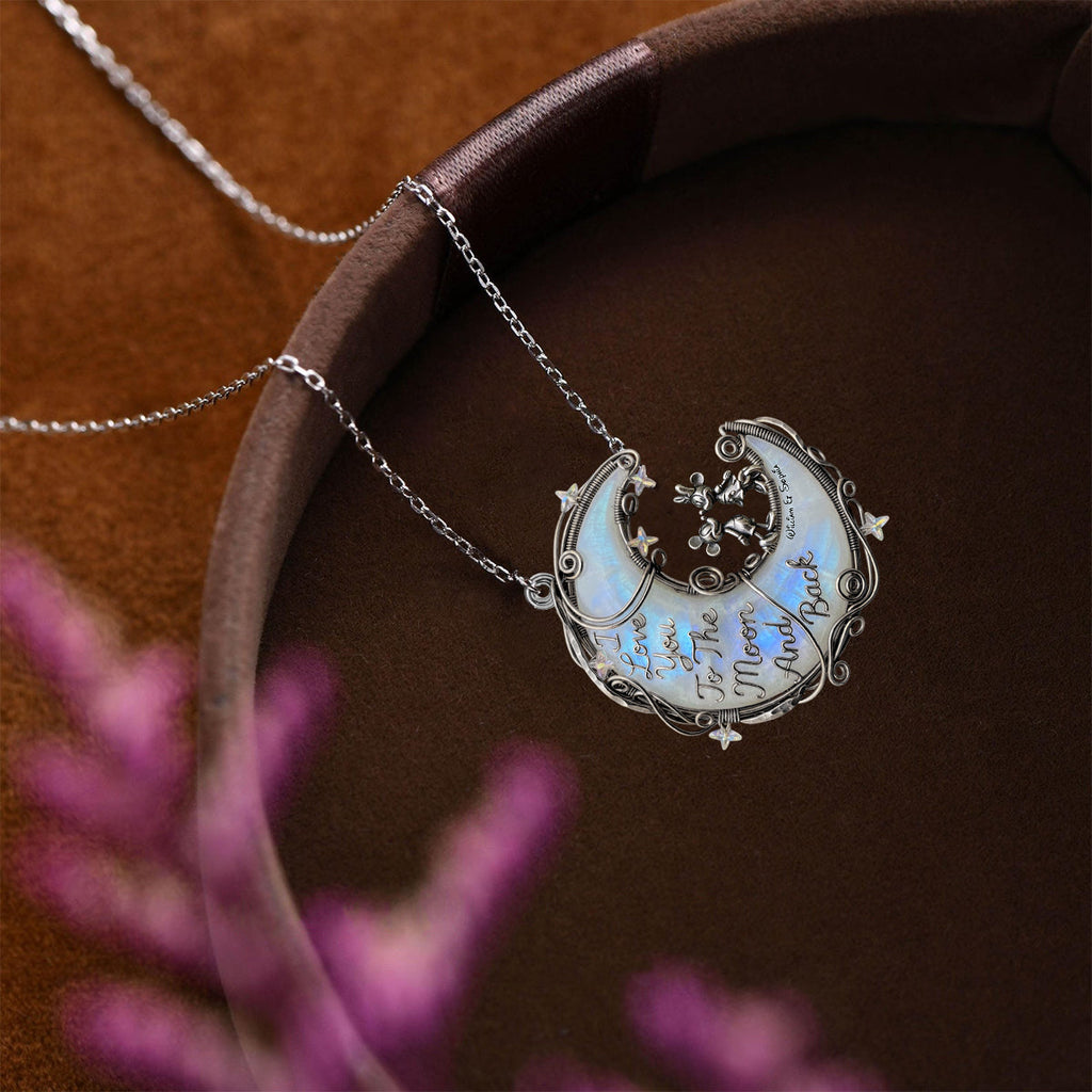 Personalized Moonstone Mouse Couple Necklace Custom Pendant Gift Shaped Acrylic Pendant Necklace GradoCreations