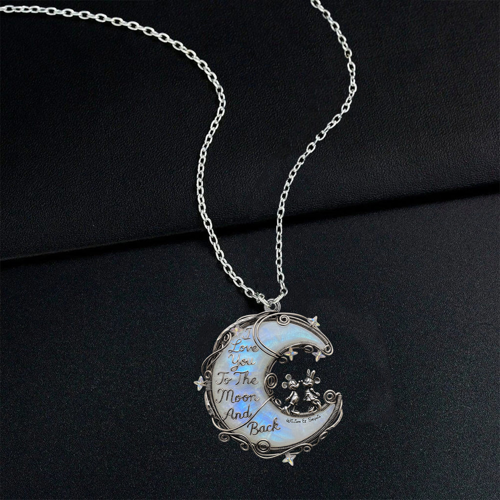 Personalized Moonstone Mouse Couple Necklace Custom Pendant Gift Shaped Acrylic Pendant Necklace GradoCreations