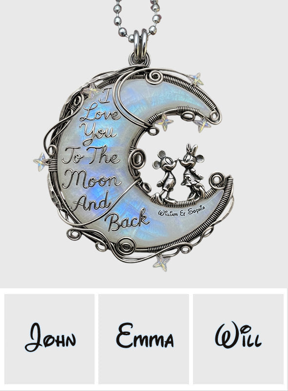 Personalized Moonstone Mouse Couple Necklace Custom Pendant Gift Shaped Acrylic Pendant Necklace GradoCreations
