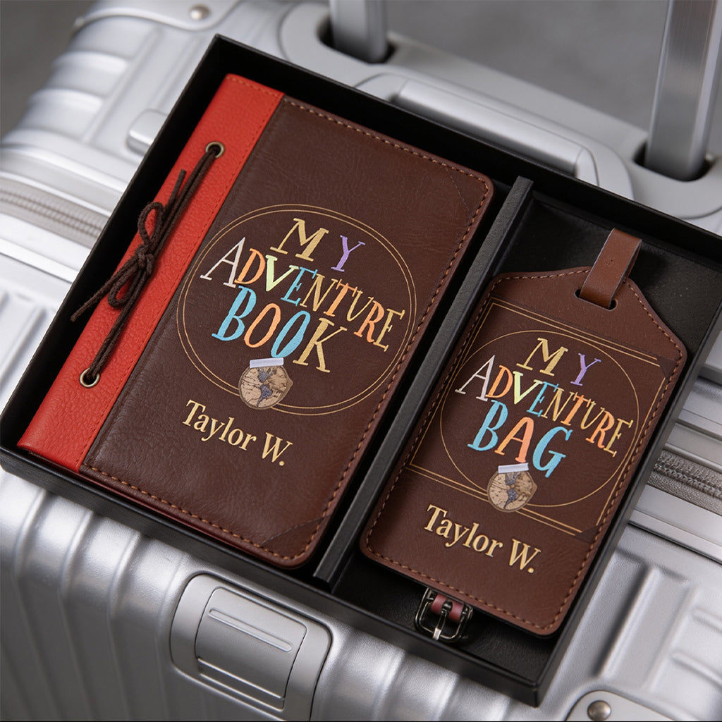 Personalized Up Movie Theme Passport Holder & Luggage Tag Set for Couples Passport Holder & Luggage Tag Set GradoCreations