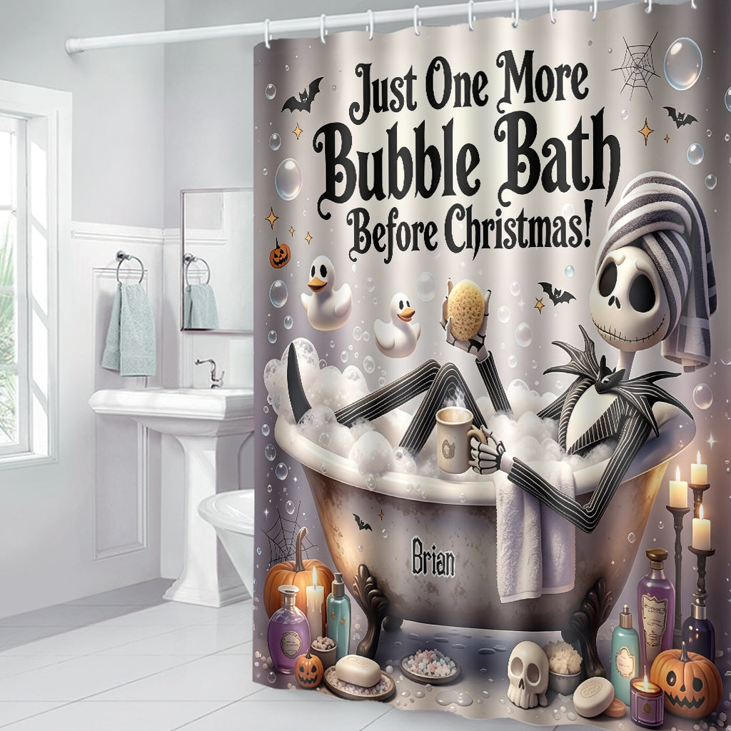 Personalized Nightmare Before Christmas Bathroom Curtain & Mats Set Bathroom Curtain & Mats Set GradoCreations
