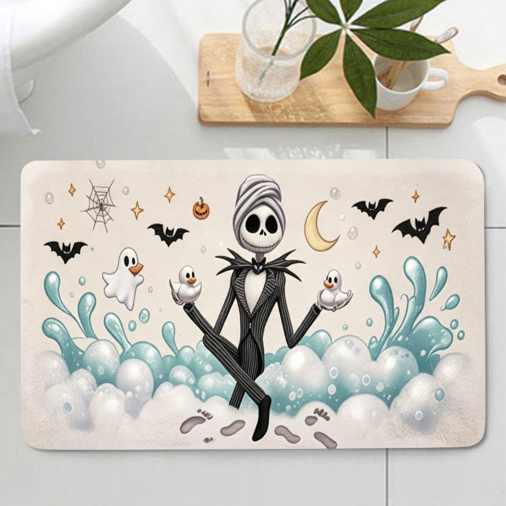 Personalized Nightmare Before Christmas Bathroom Curtain & Mats Set Bathroom Curtain & Mats Set GradoCreations
