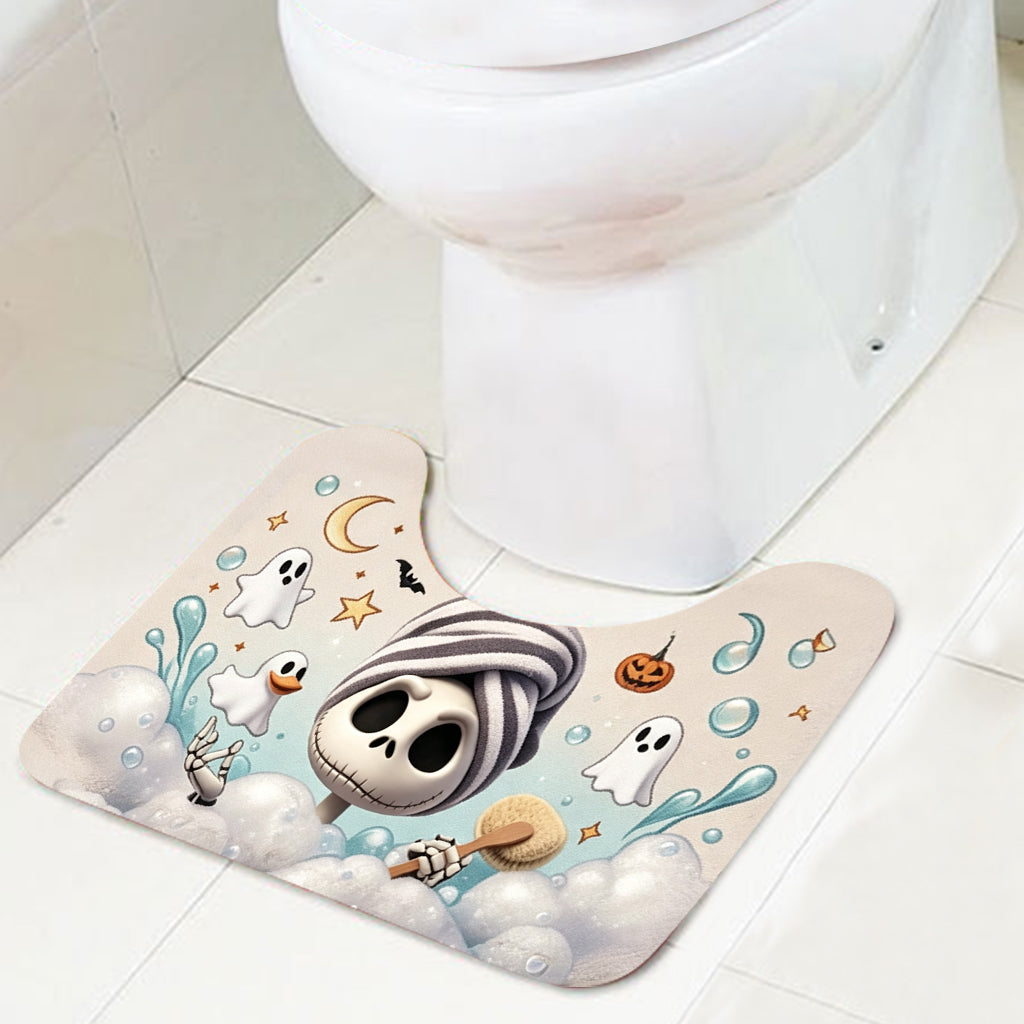 Personalized Nightmare Before Christmas Bathroom Curtain & Mats Set Bathroom Curtain & Mats Set GradoCreations