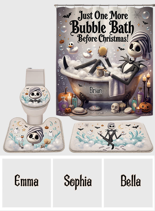 Personalized Nightmare Before Christmas Bathroom Curtain & Mats Set Bathroom Curtain & Mats Set GradoCreations