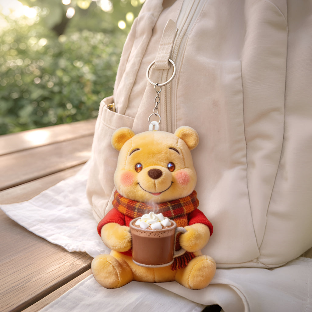 Personalized Yellow Bear Tumbler with Plush Charm Gift for Mom Tumbler With Plush Charm GradoCreations