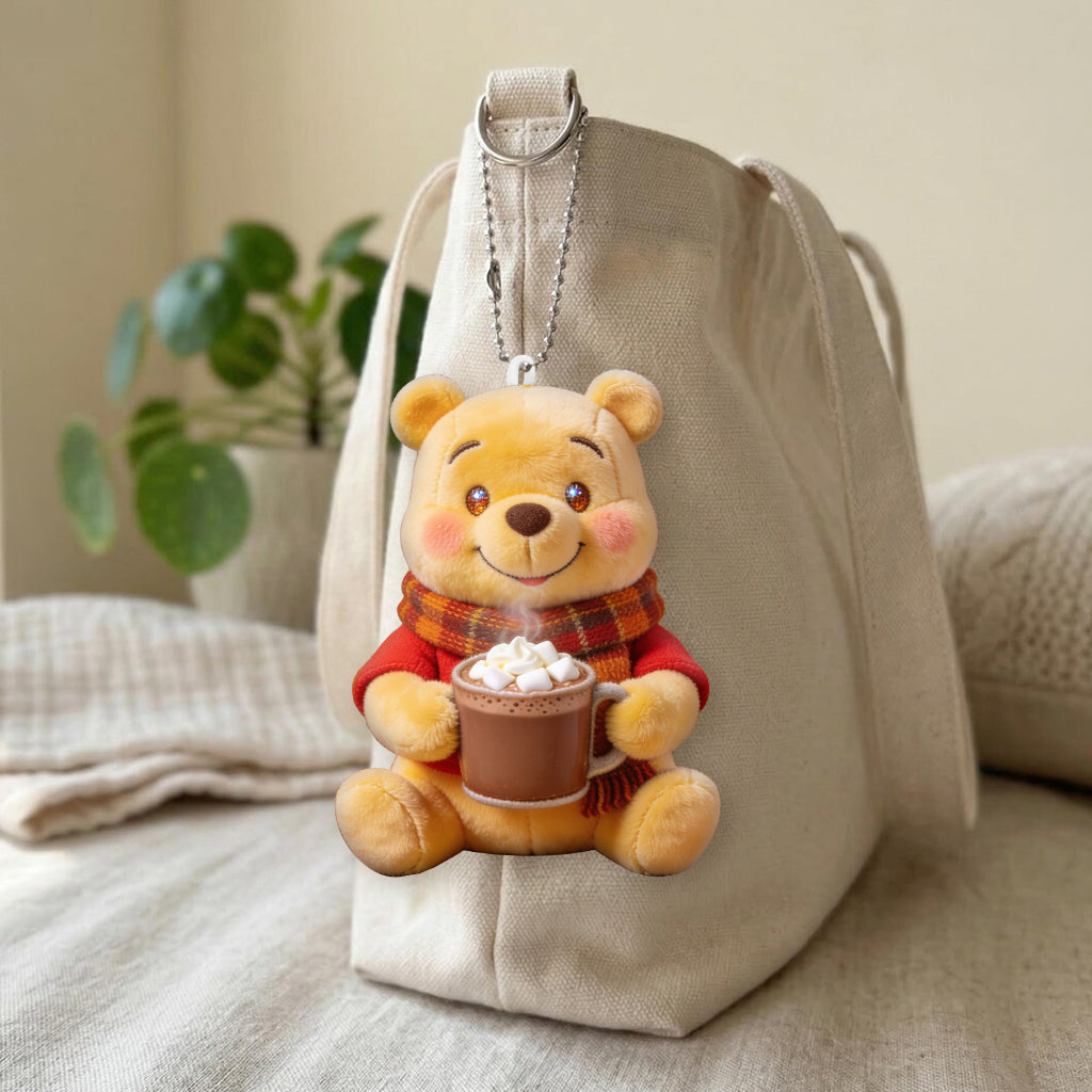 Personalized Yellow Bear Tumbler with Plush Charm Gift for Mom Tumbler With Plush Charm GradoCreations