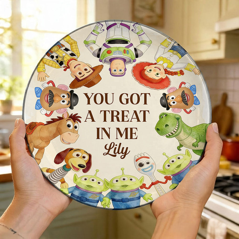 Personalized Kids Ceramic Round Plate You Got A Treat In Me Gift Ceramic Round Plate GradoCreations
