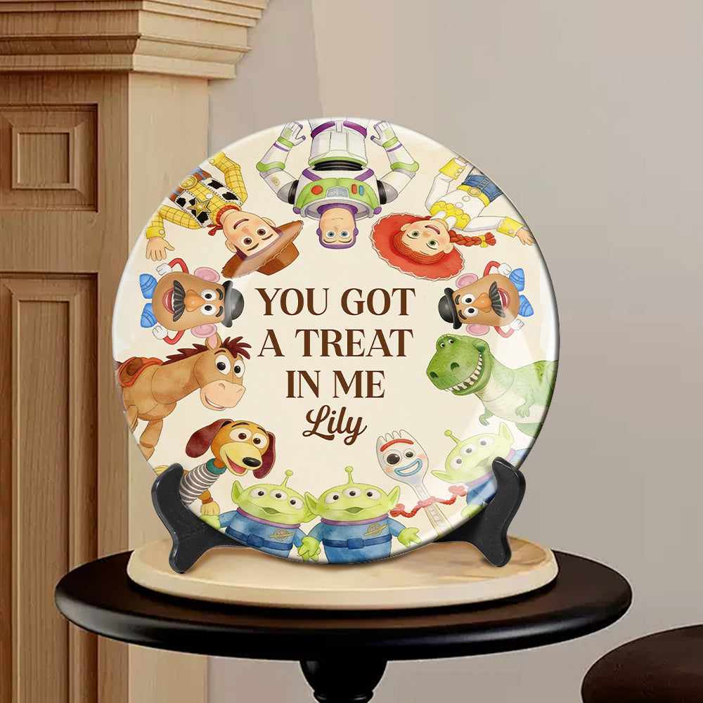 Personalized Kids Ceramic Round Plate You Got A Treat In Me Gift Ceramic Round Plate GradoCreations