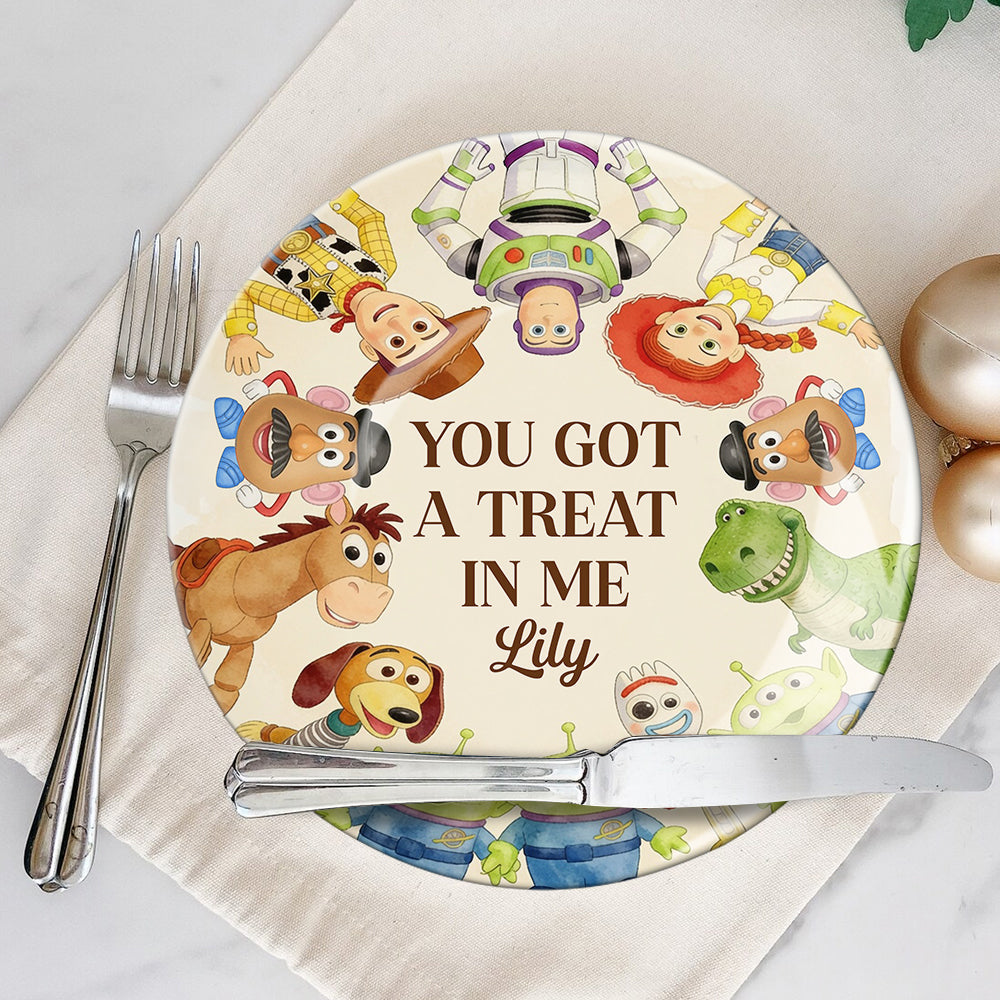 Personalized Kids Ceramic Round Plate You Got A Treat In Me Gift Ceramic Round Plate GradoCreations
