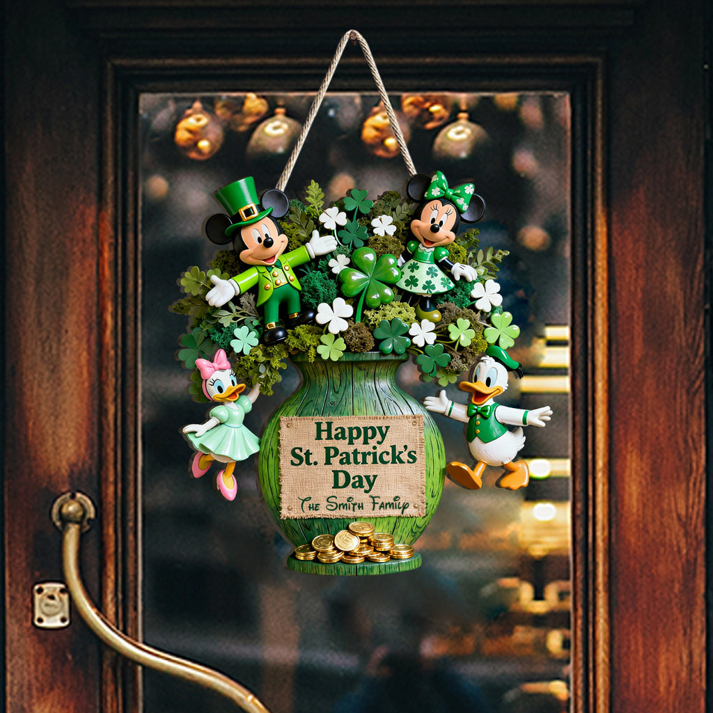 Personalized St. Patrick's Day Mouse Wood Sign Custom Family Decor Wood Sign GradoCreations