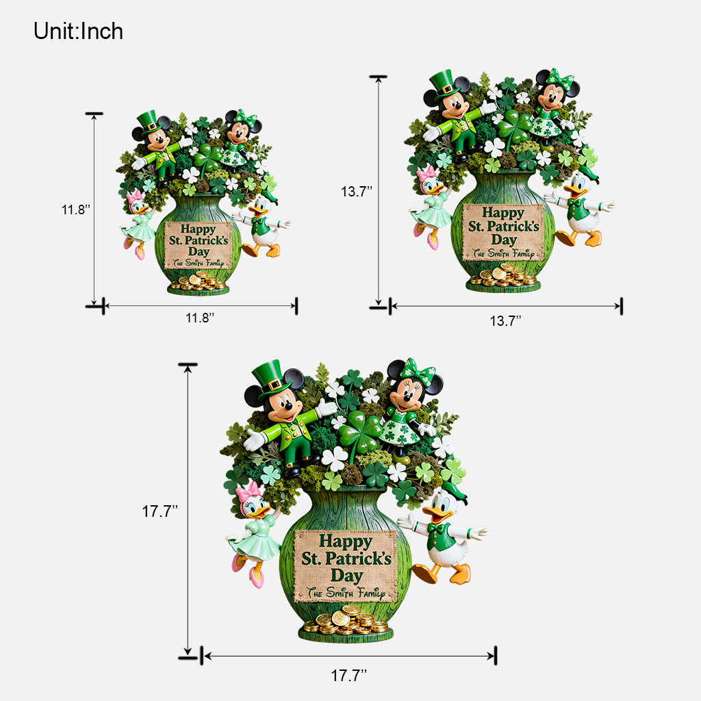Personalized St. Patrick's Day Mouse Wood Sign Custom Family Decor Wood Sign GradoCreations