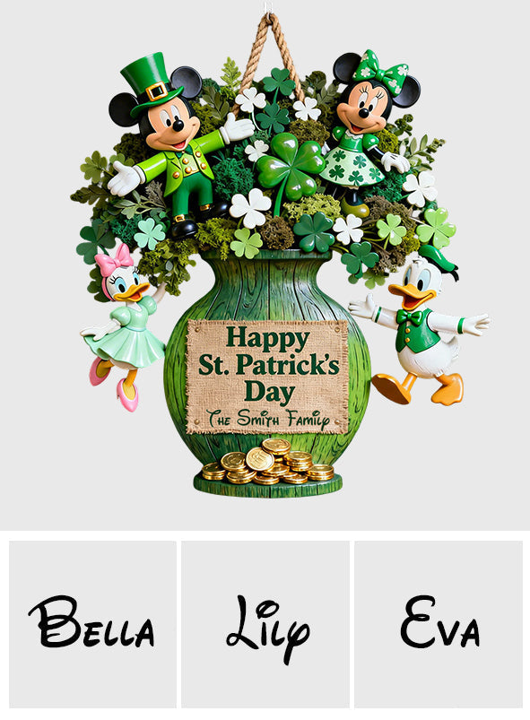 Personalized St. Patrick's Day Mouse Wood Sign Custom Family Decor Wood Sign GradoCreations