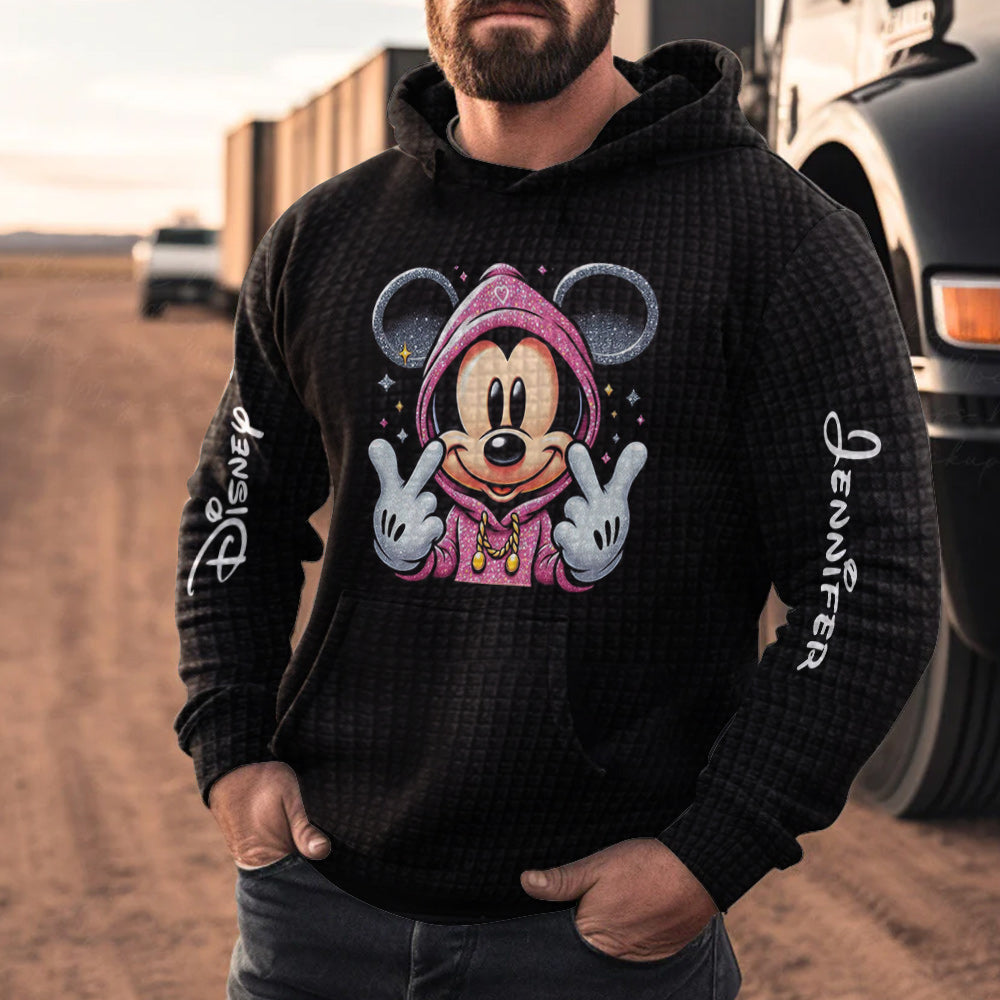 Personalized Mickey Mouse Waffle Hoodie Custom Name Gift Waffle Hoodie GradoCreations