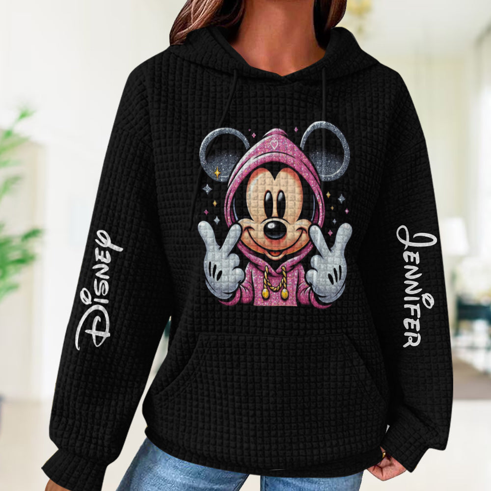 Personalized Mickey Mouse Waffle Hoodie Custom Name Gift Waffle Hoodie GradoCreations