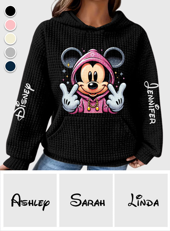 Personalized Mickey Mouse Waffle Hoodie Custom Name Gift Waffle Hoodie GradoCreations