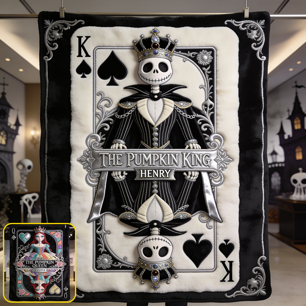 Personalized Nightmare Blanket Custom Name The Pumpkin King Gift Blanket GradoCreations