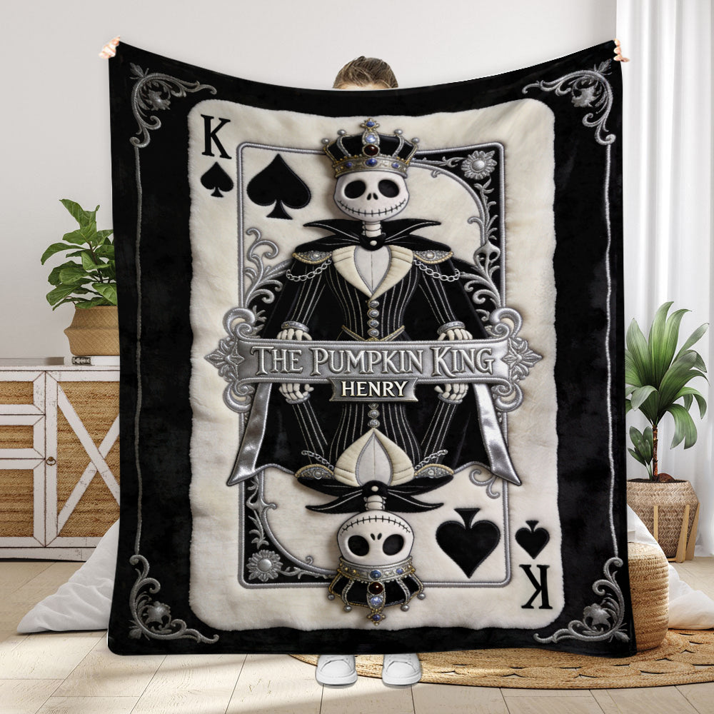 Personalized Nightmare Blanket Custom Name The Pumpkin King Gift Blanket GradoCreations