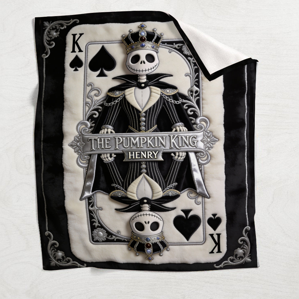 Personalized Nightmare Blanket Custom Name The Pumpkin King Gift Blanket GradoCreations