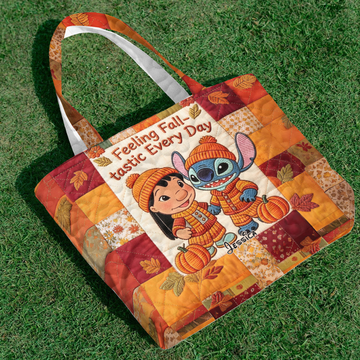 Personalized Quilted Tote Bag for Movie Fans - Fall Gift Quilted Tote Bag GradoCreations