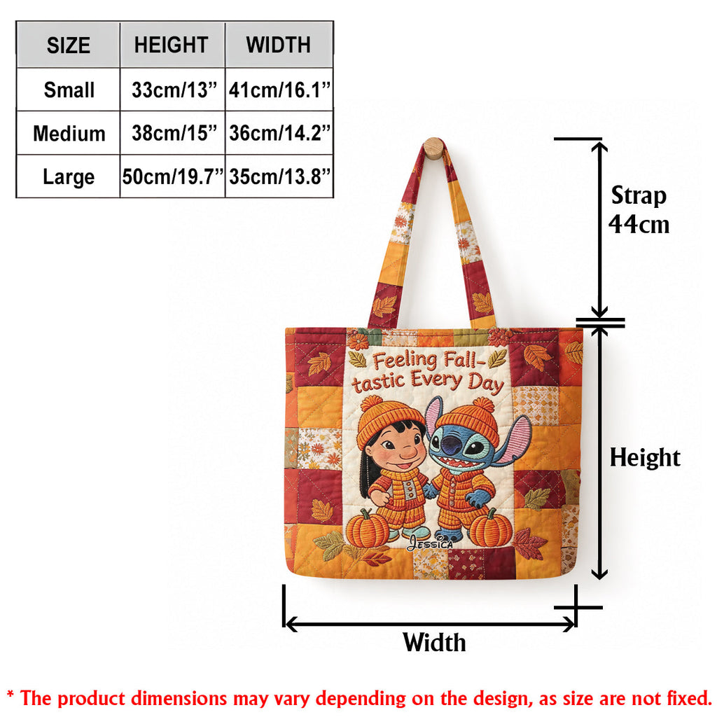 Personalized Autumn Vibes Quilted Tote Bag for Kids & Family Quilted Tote Bag GradoCreations