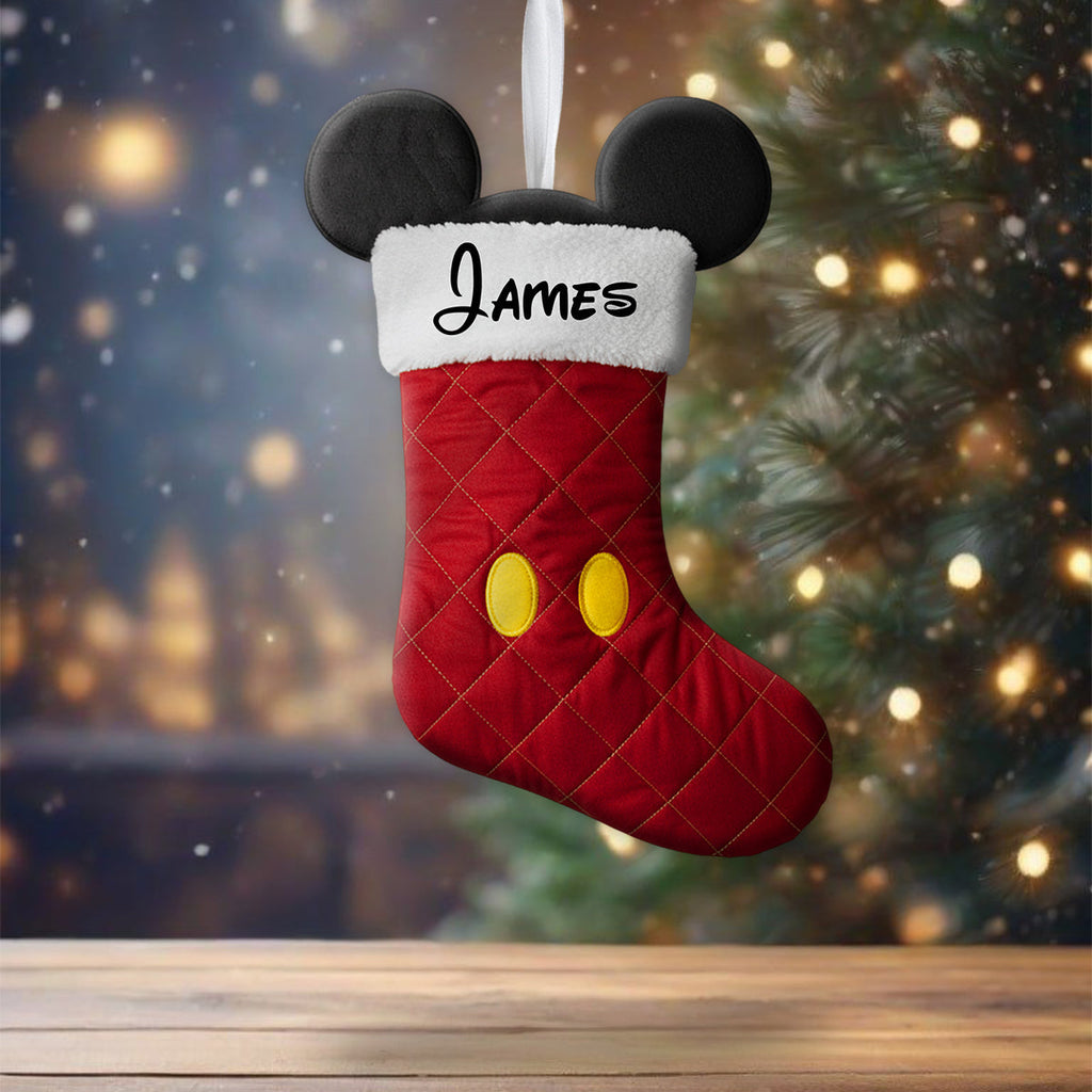 Personalized Mouse Shaped Christmas Stocking Gift for Kids Shaped Christmas Stocking GradoCreations