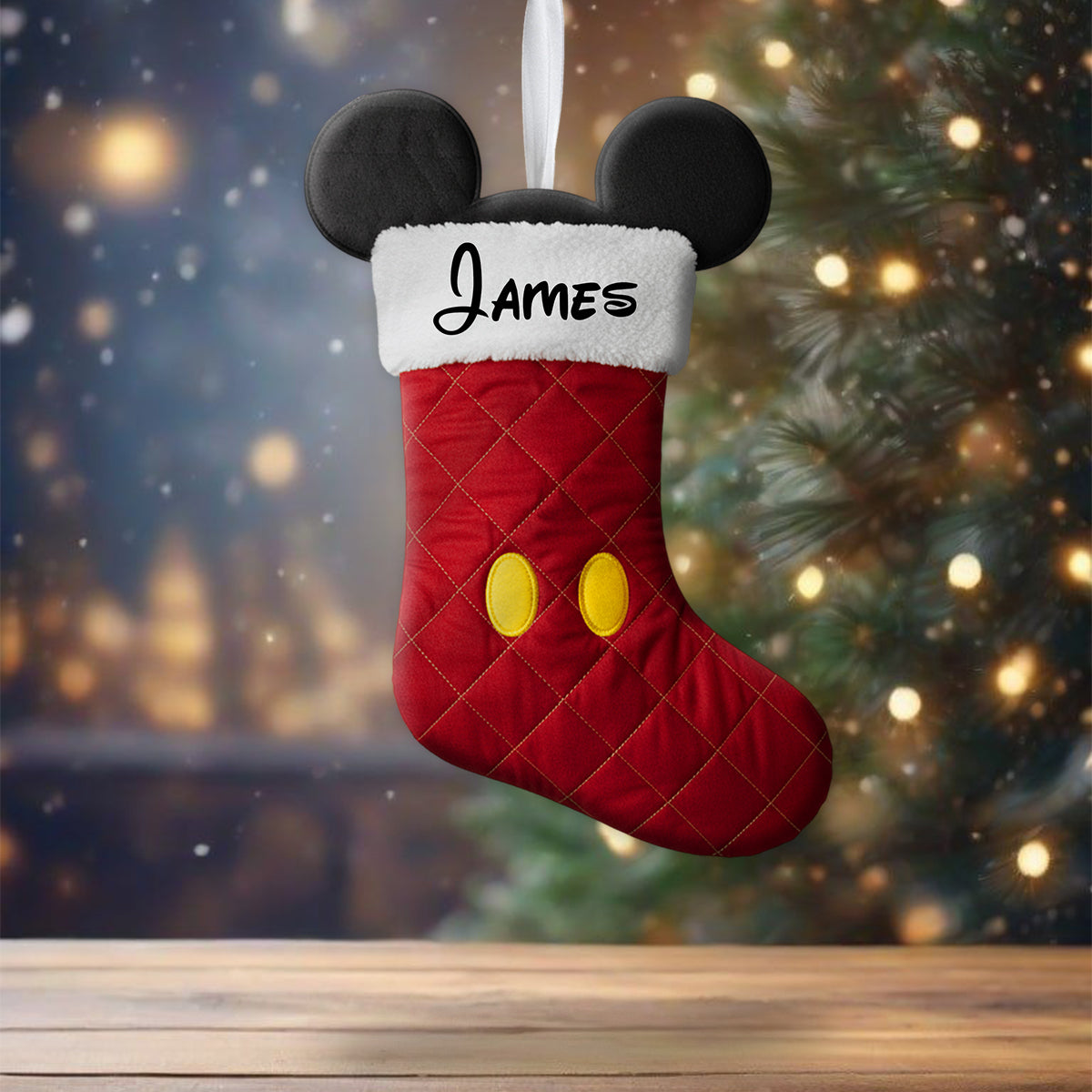 Personalized Mouse Shaped Christmas Stocking Gift for Kids Shaped Christmas Stocking GradoCreations