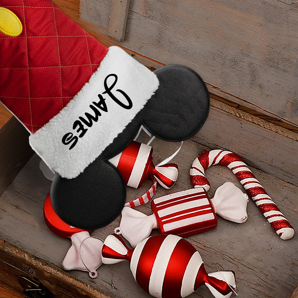 Personalized Mouse Shaped Christmas Stocking Gift for Kids Shaped Christmas Stocking GradoCreations