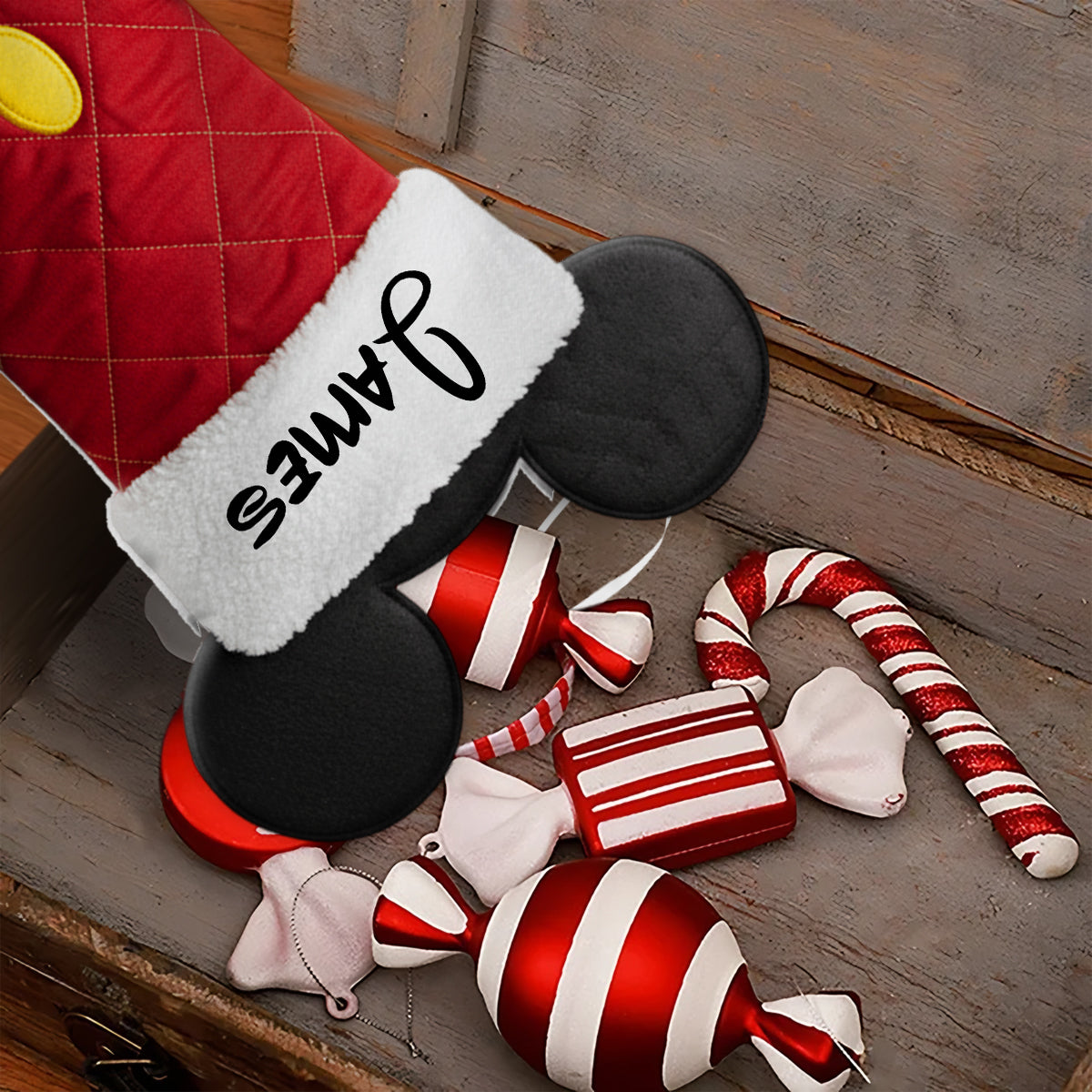 Personalized Mouse Shaped Christmas Stocking Gift for Kids Shaped Christmas Stocking GradoCreations