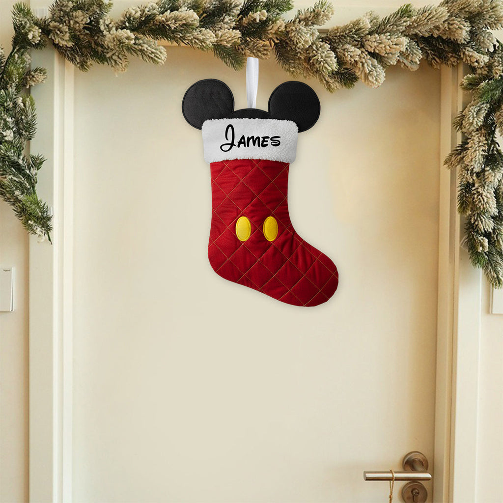 Personalized Mouse Shaped Christmas Stocking Gift for Kids Shaped Christmas Stocking GradoCreations