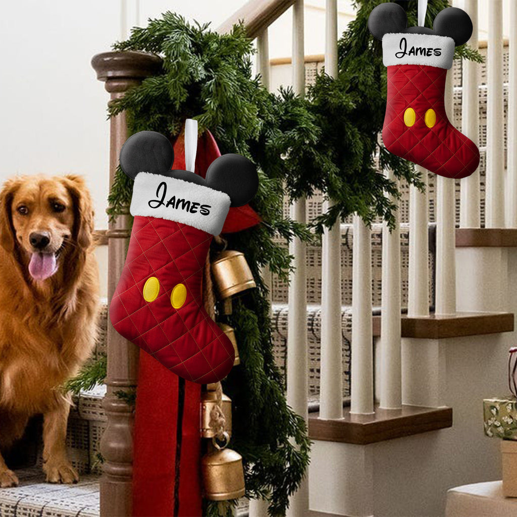 Personalized Mouse Shaped Christmas Stocking Gift for Kids Shaped Christmas Stocking GradoCreations