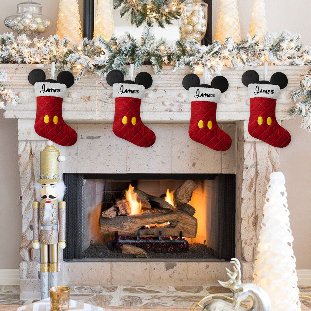 Personalized Mouse Shaped Christmas Stocking Gift for Kids Shaped Christmas Stocking GradoCreations
