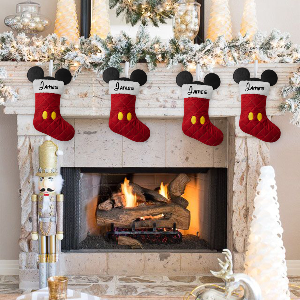 Personalized Mouse Shaped Christmas Stocking Gift for Kids Shaped Christmas Stocking GradoCreations